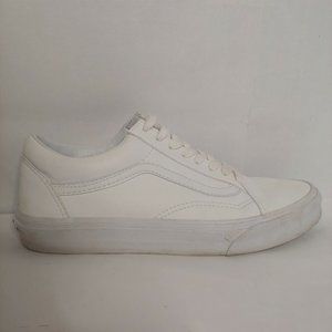 Vans Off The Wall Men's 8 Women's 9.5 Skate Shoes White Leather Sneakers EUC